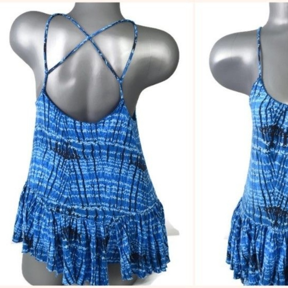 Free People Hippie‎ Boho Chic Blue Layered XS
